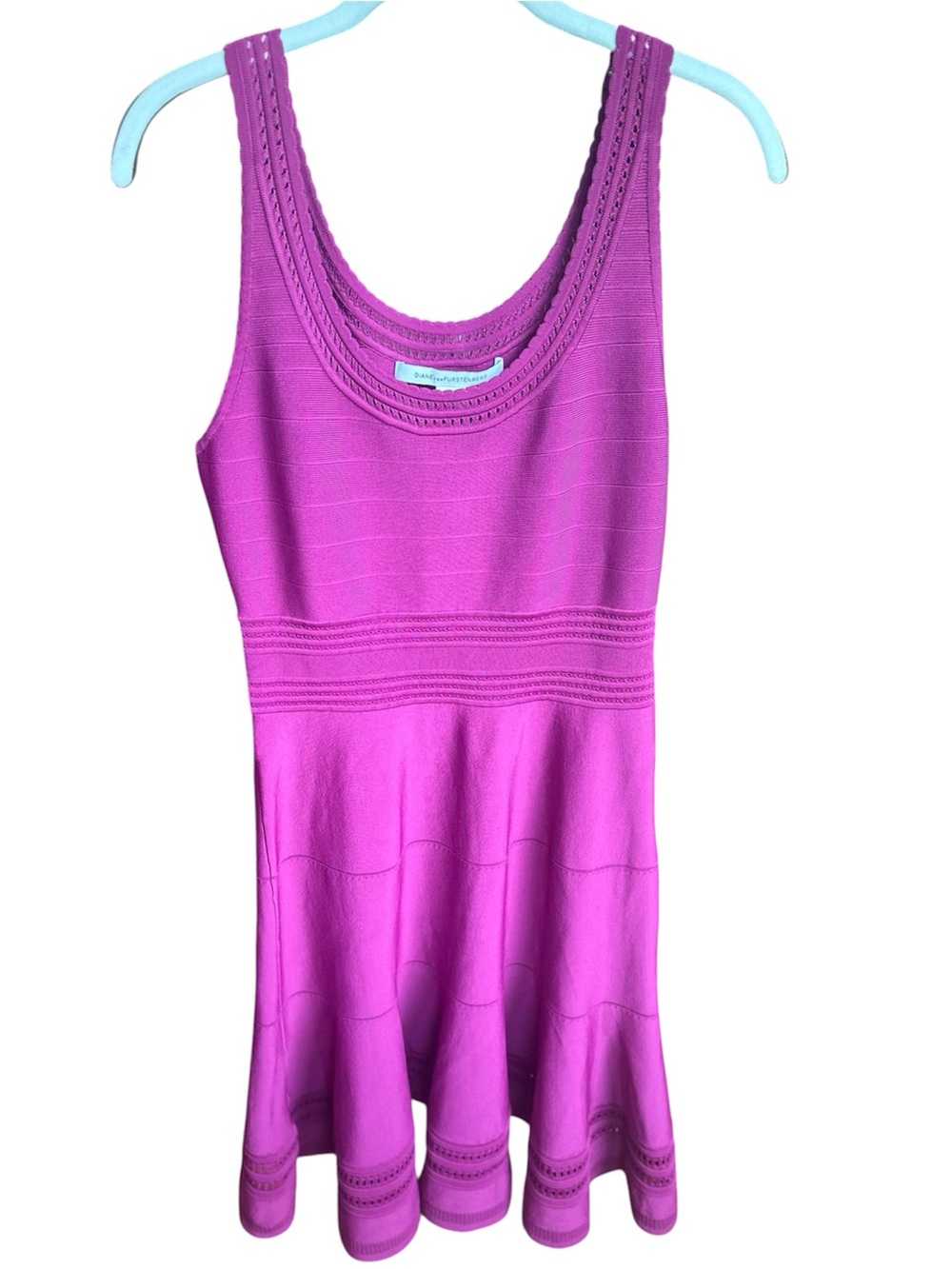 Diane Von Furstenberg Vibrant Magenta Knit Dress M